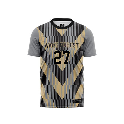 Wake Forest - NCAA Men's Soccer : Copeland Berkley - Pattern Black Soccer Jersey-0