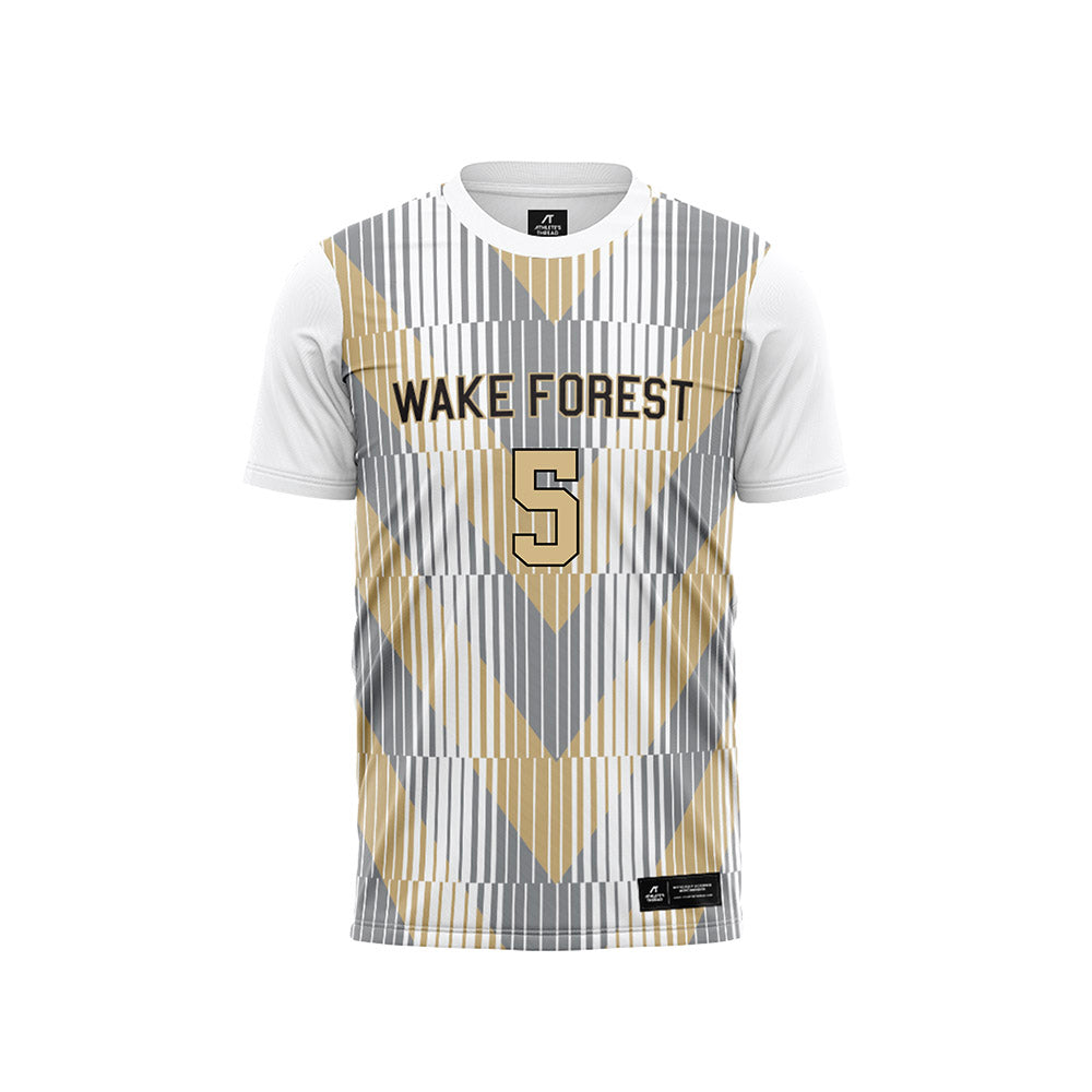 Wake Forest - NCAA Men's Soccer : Daniel Krueger - Pattern White Soccer Jersey-0