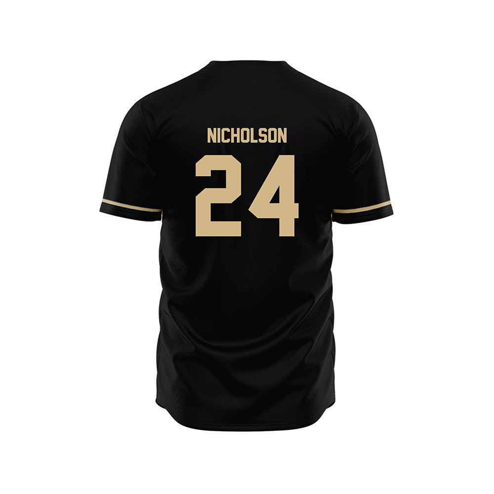 Wake Forest - NCAA Baseball : Grant Nicholson - Black Jersey-1