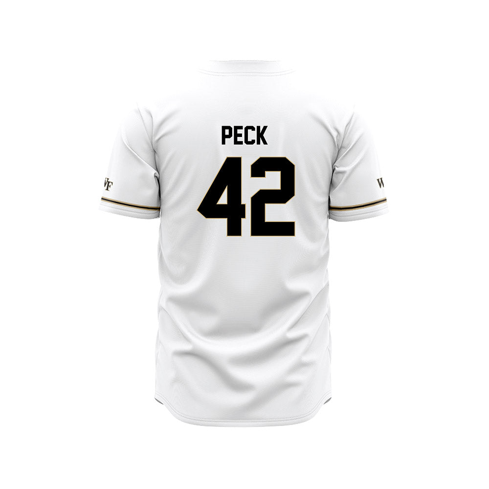 Wake Forest - NCAA Baseball : Alexander Peck - White Jersey-1