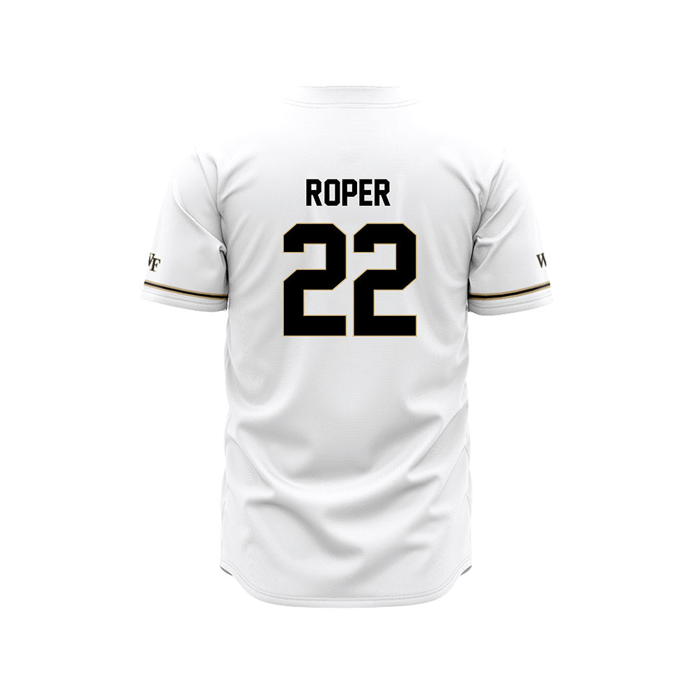 Wake Forest - NCAA Baseball : Jackson Roper - White Jersey-1