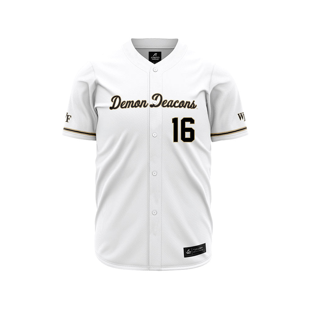 Wake Forest - NCAA Baseball : Evan Jones - White Jersey-0