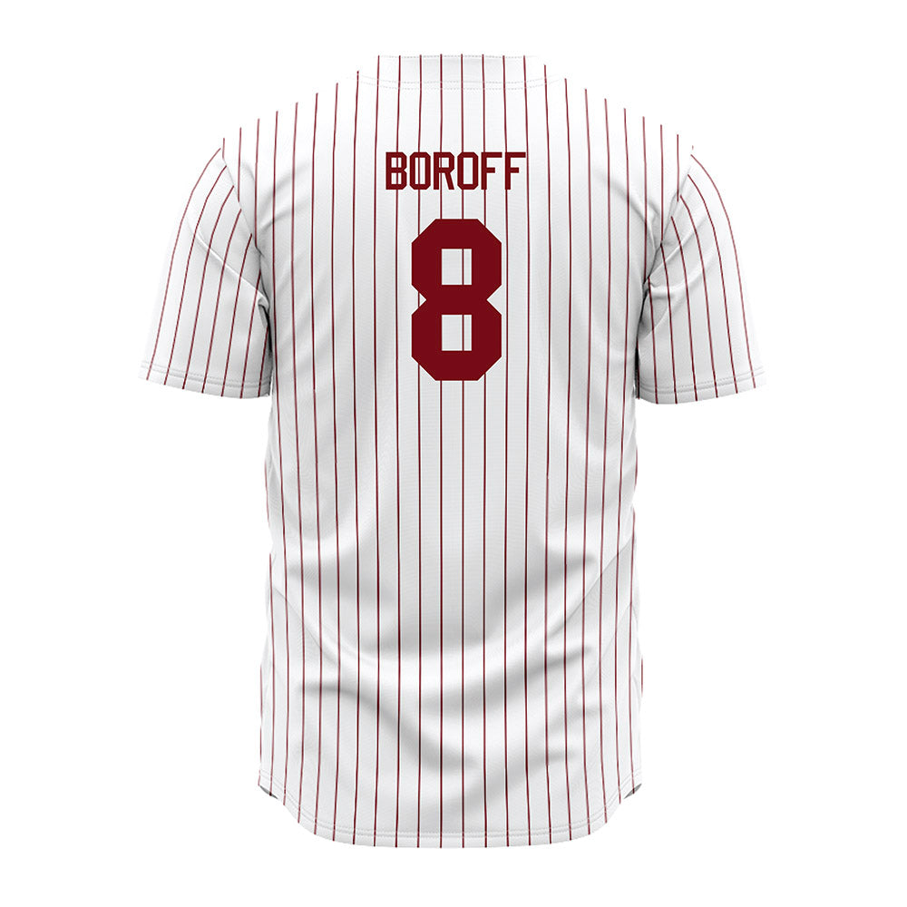 Troy - NCAA Baseball : Jabe Boroff - Red Striped Jersey-1