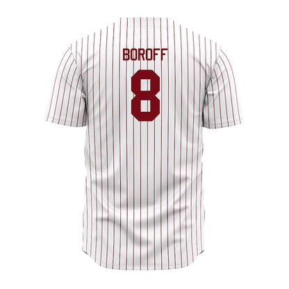 Troy - NCAA Baseball : Jabe Boroff - Red Striped Jersey-1