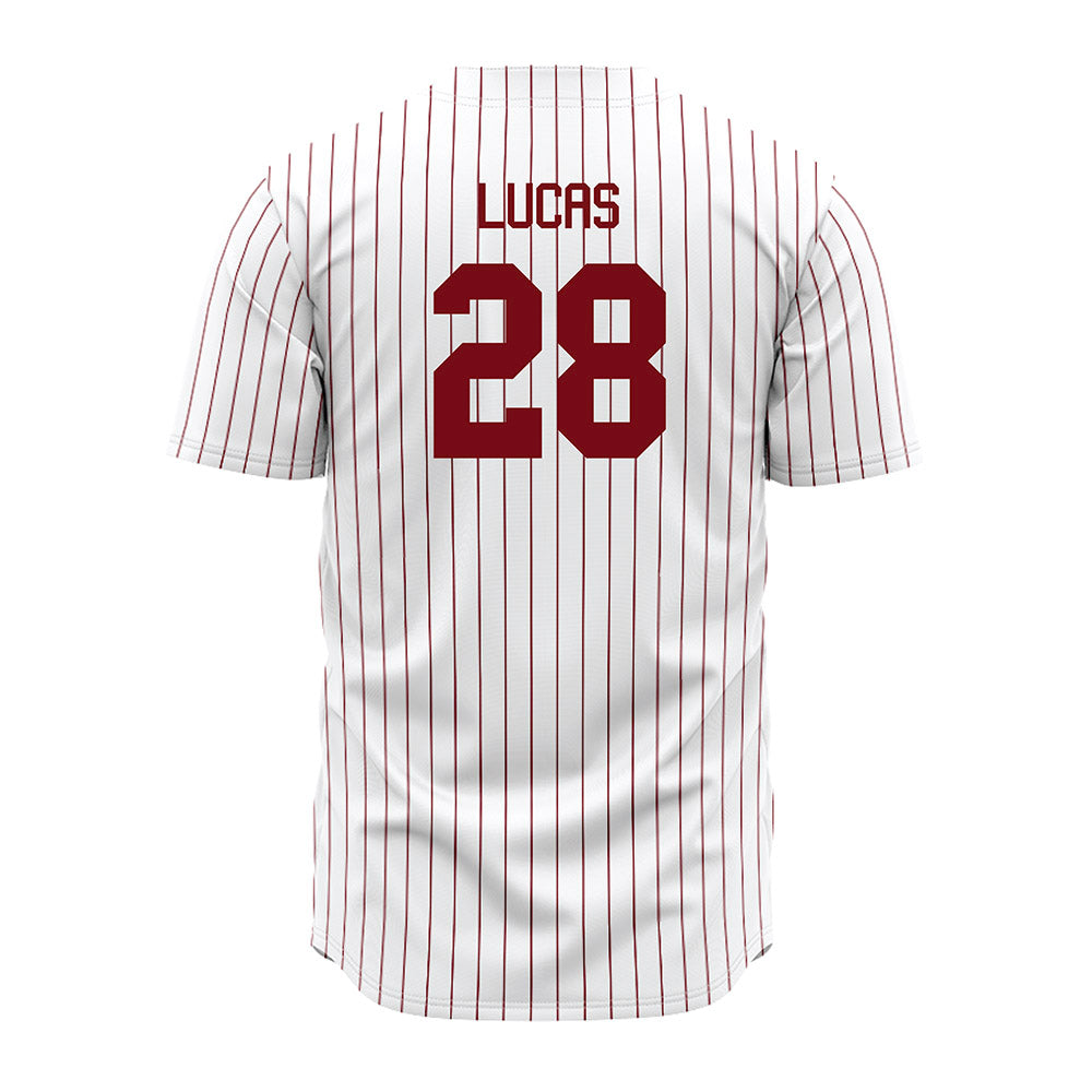 Troy - NCAA Baseball : Jackson Lucas - Red Striped Jersey-1