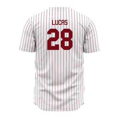 Troy - NCAA Baseball : Jackson Lucas - Red Striped Jersey-1