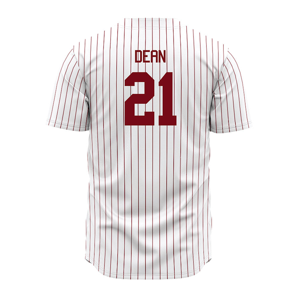 Troy - NCAA Baseball : Blake Dean - Red Striped Jersey-1
