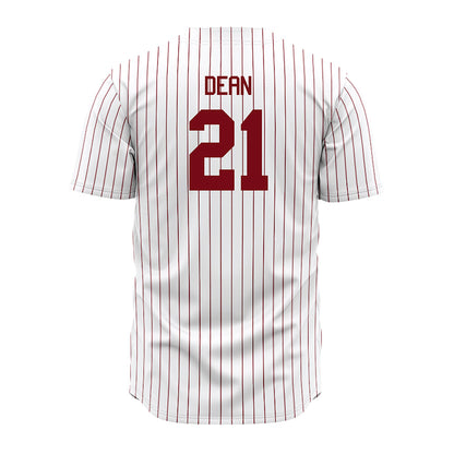 Troy - NCAA Baseball : Blake Dean - Red Striped Jersey-1