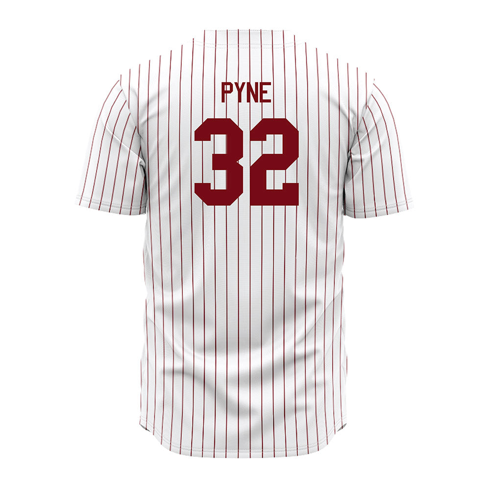 Troy - NCAA Baseball : Josh Pyne - Red Striped Jersey-1