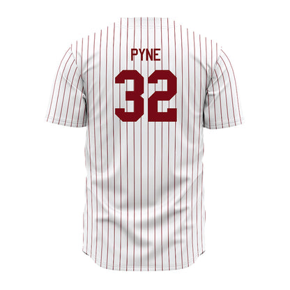 Troy - NCAA Baseball : Josh Pyne - Red Striped Jersey-1