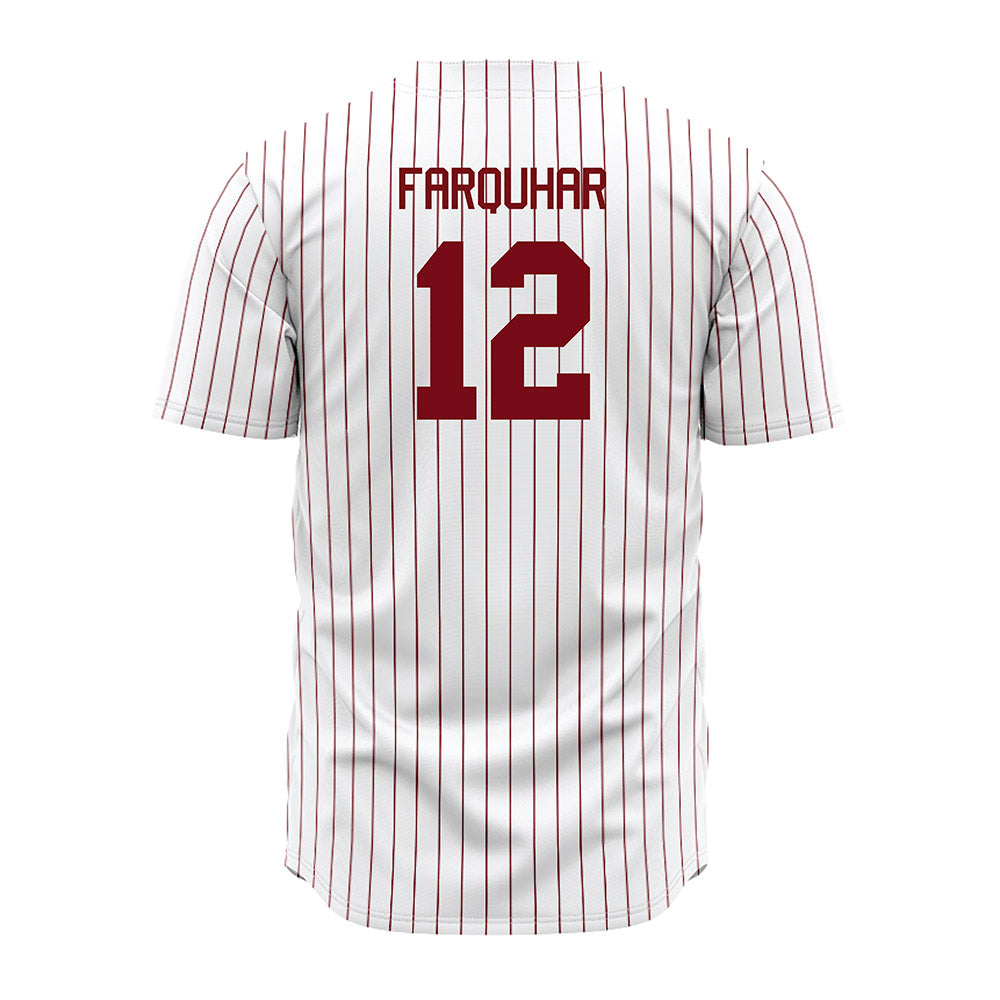 Troy - NCAA Baseball : Tate Farquhar - Red Striped Jersey-1