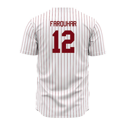 Troy - NCAA Baseball : Tate Farquhar - Red Striped Jersey-1