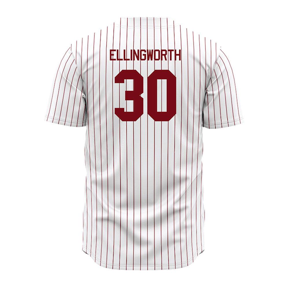 Troy - NCAA Baseball : Cooper Ellingworth - Red Striped Jersey-1