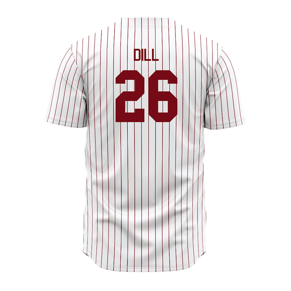 Troy - NCAA Baseball : Matthew Dill - Red Striped Jersey-1