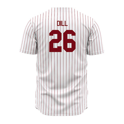 Troy - NCAA Baseball : Matthew Dill - Red Striped Jersey-1