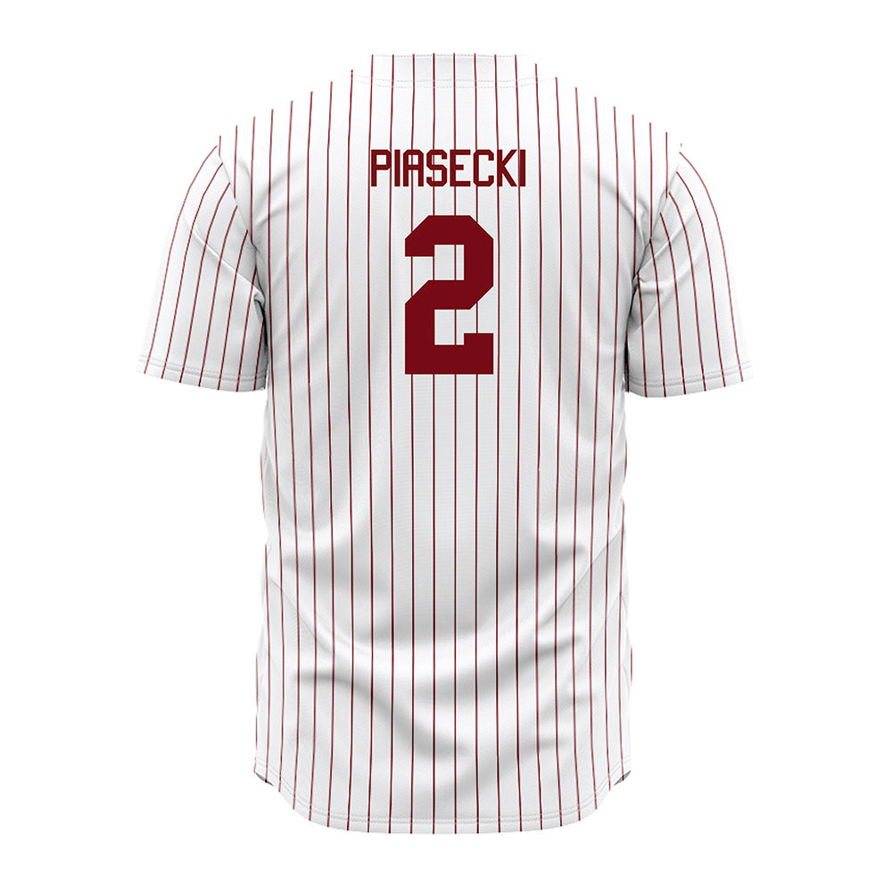 Troy - NCAA Baseball : Aaron Piasecki - Red Striped Jersey-1