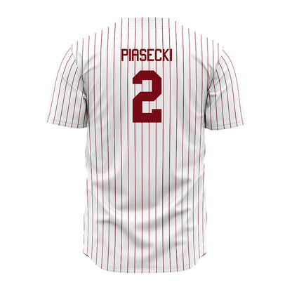 Troy - NCAA Baseball : Aaron Piasecki - Red Striped Jersey-1