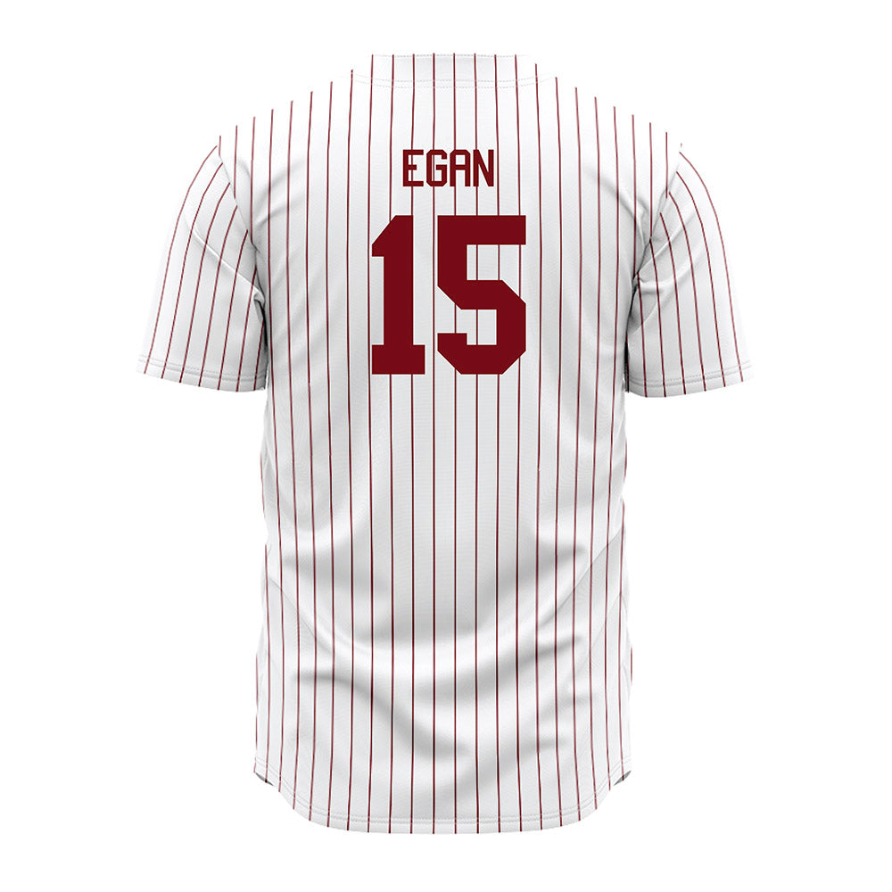 Troy - NCAA Baseball : Tommy Egan - Red Striped Jersey-1
