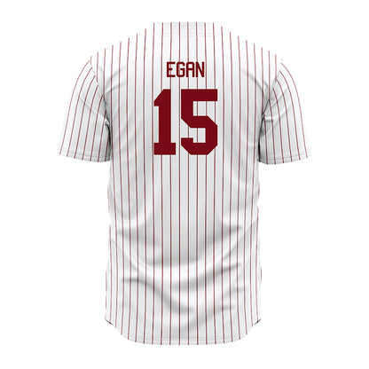 Troy - NCAA Baseball : Tommy Egan - Red Striped Jersey-1