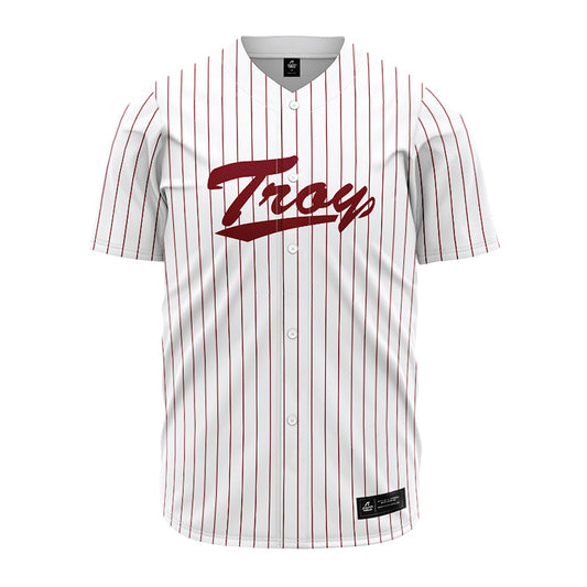 Troy - NCAA Baseball : Noah Thigpen - Red Striped Jersey
