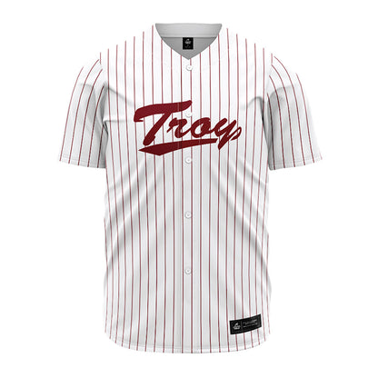 Troy - NCAA Baseball : Cooper Ellingworth - Red Striped Jersey-0