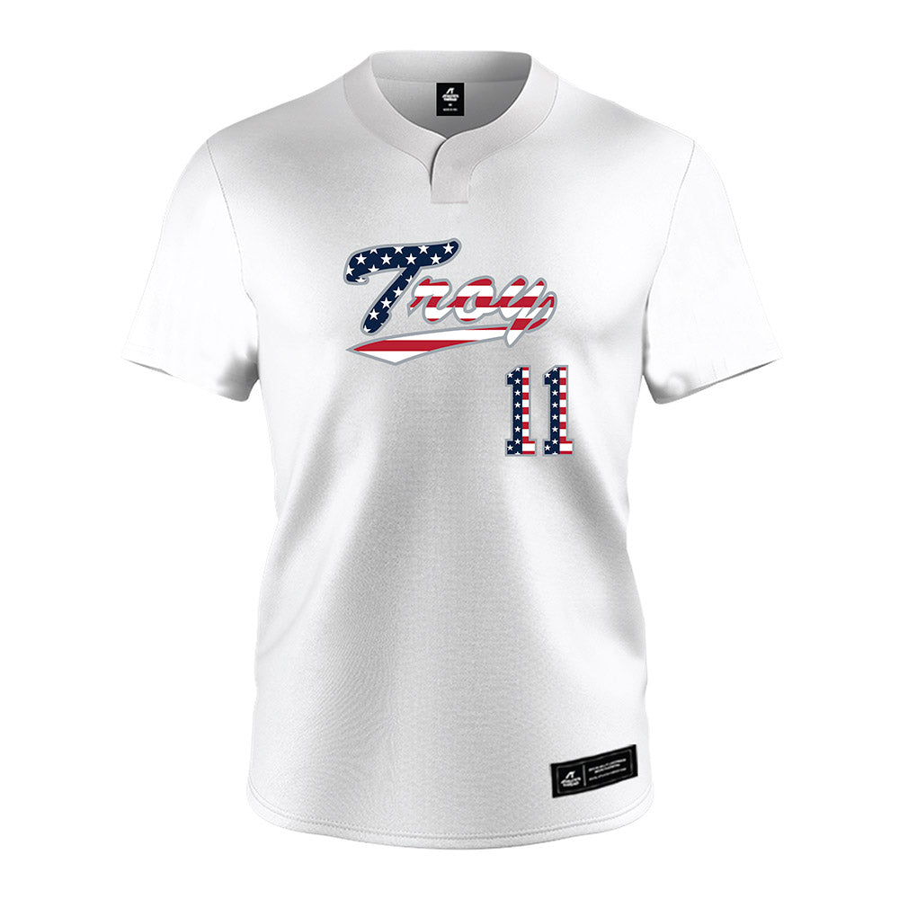 Troy - NCAA Softball : Kyye Ricks - white Jersey-0