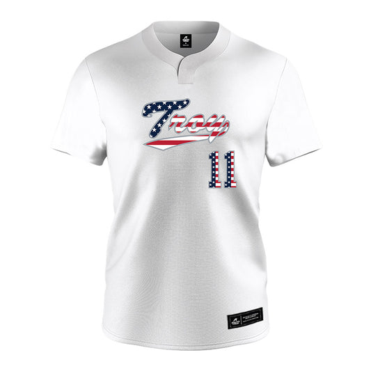 Troy - NCAA Softball : Kyye Ricks - white Jersey-0