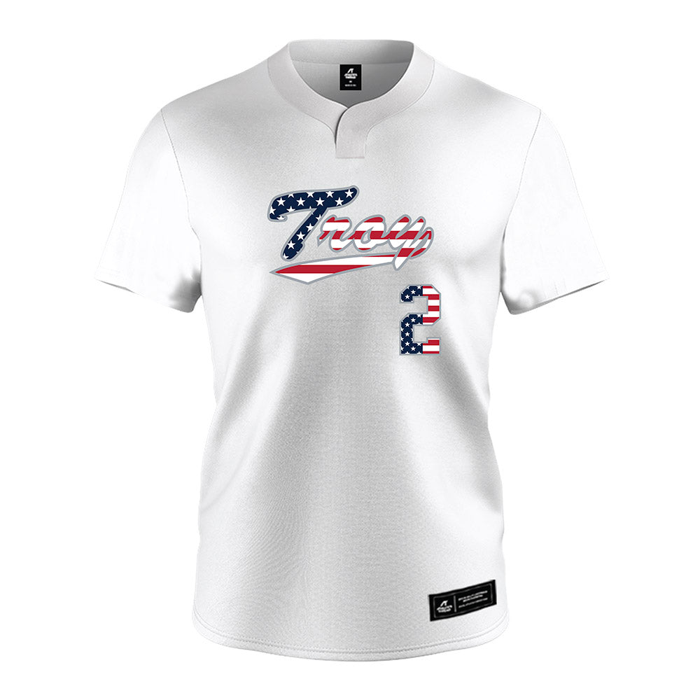 Troy - NCAA Softball : Bre Hughes - white Jersey-0