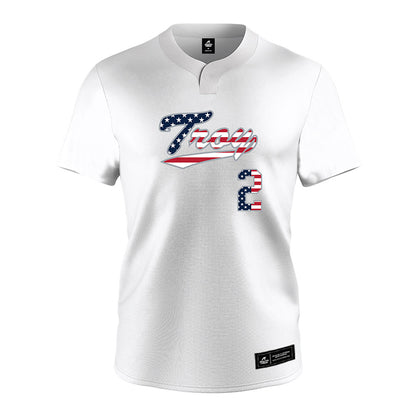 Troy - NCAA Softball : Bre Hughes - white Jersey-0