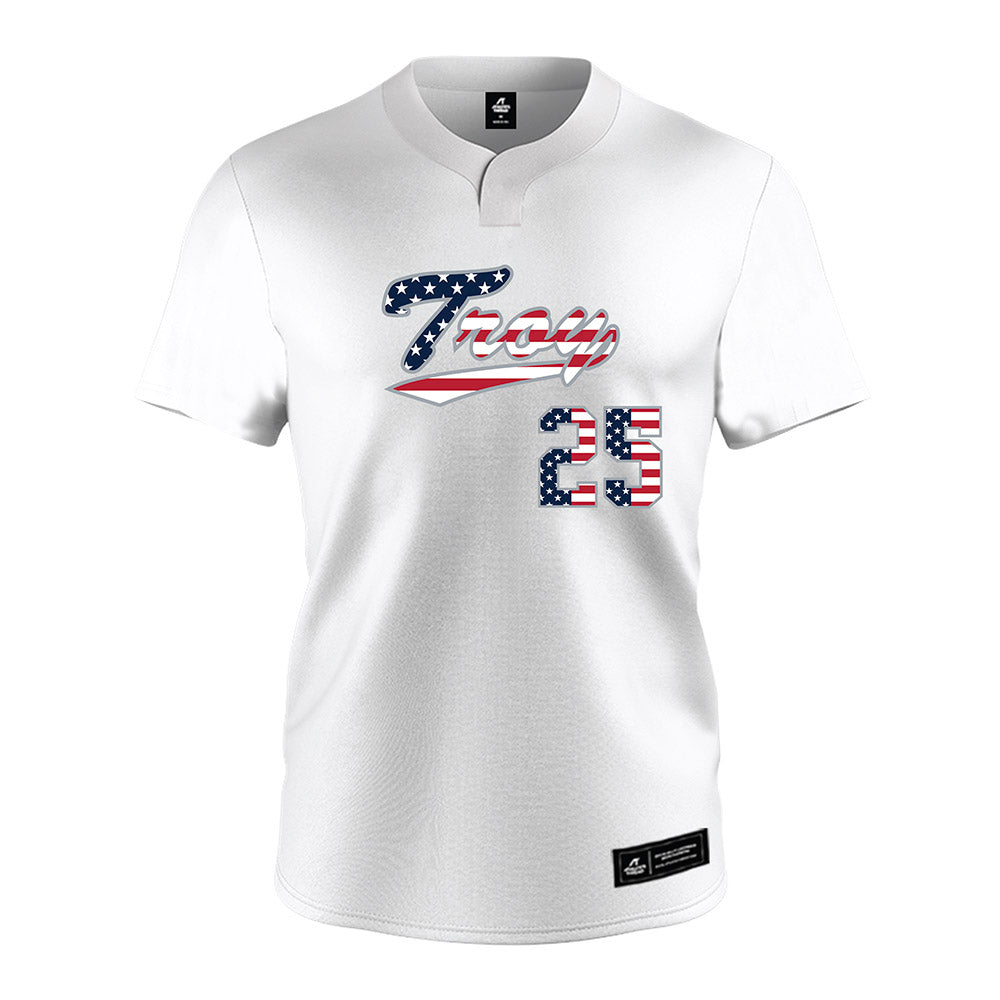 Troy - NCAA Softball : Mya Holt - white Jersey-0