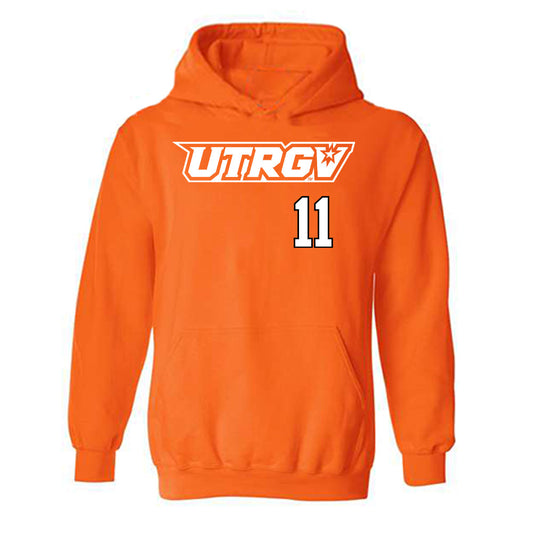 UTRGV - NCAA Baseball : Armani Raygoza - Classic Shersey Hooded Sweatshirt-0