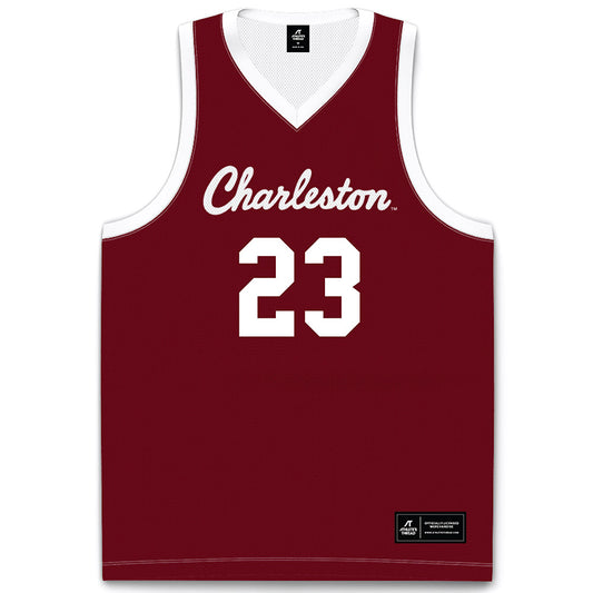 Charleston - NCAA Men's Basketball : Will Mortimore - Red Basketball Jersey-0