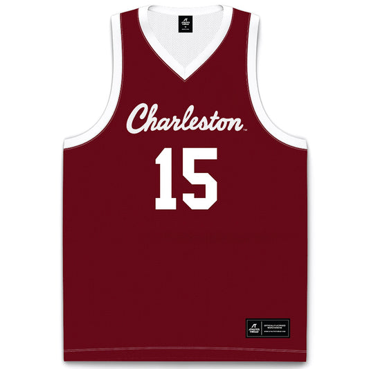 Charleston - NCAA Men's Basketball : Will Mortimore - Red Basketball Jersey-0