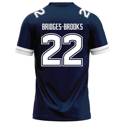 UConn - NCAA Football : Axavier Bridges-Brooks - Navy Football Jersey-1