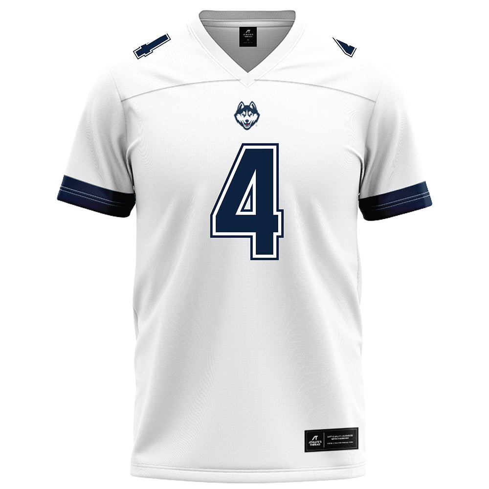 UConn - NCAA Football : Braedyn Moore - White Football Jersey-0