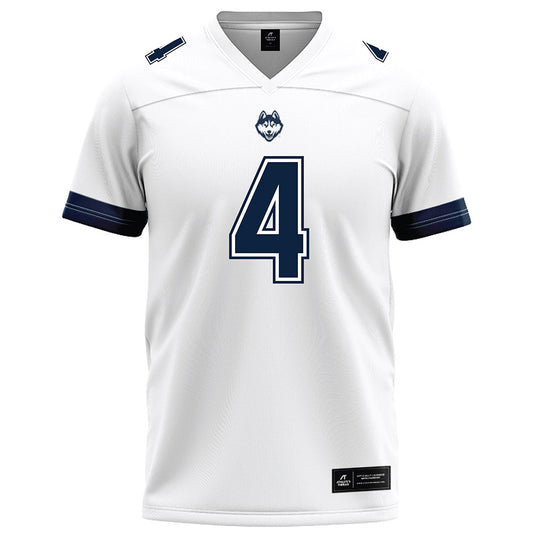 UConn - NCAA Football : Braedyn Moore - White Football Jersey-0