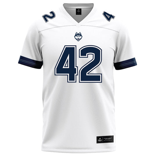UConn - NCAA Football : Michael Burton Jr - White Football Jersey-0