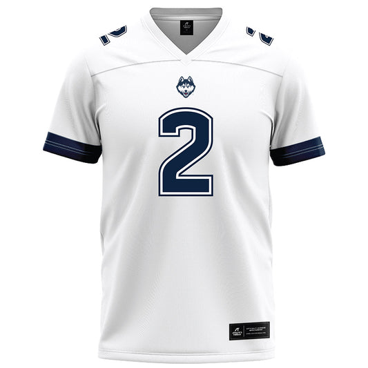 UConn - NCAA Football : Jediyah Willoughby - White Football Jersey-0