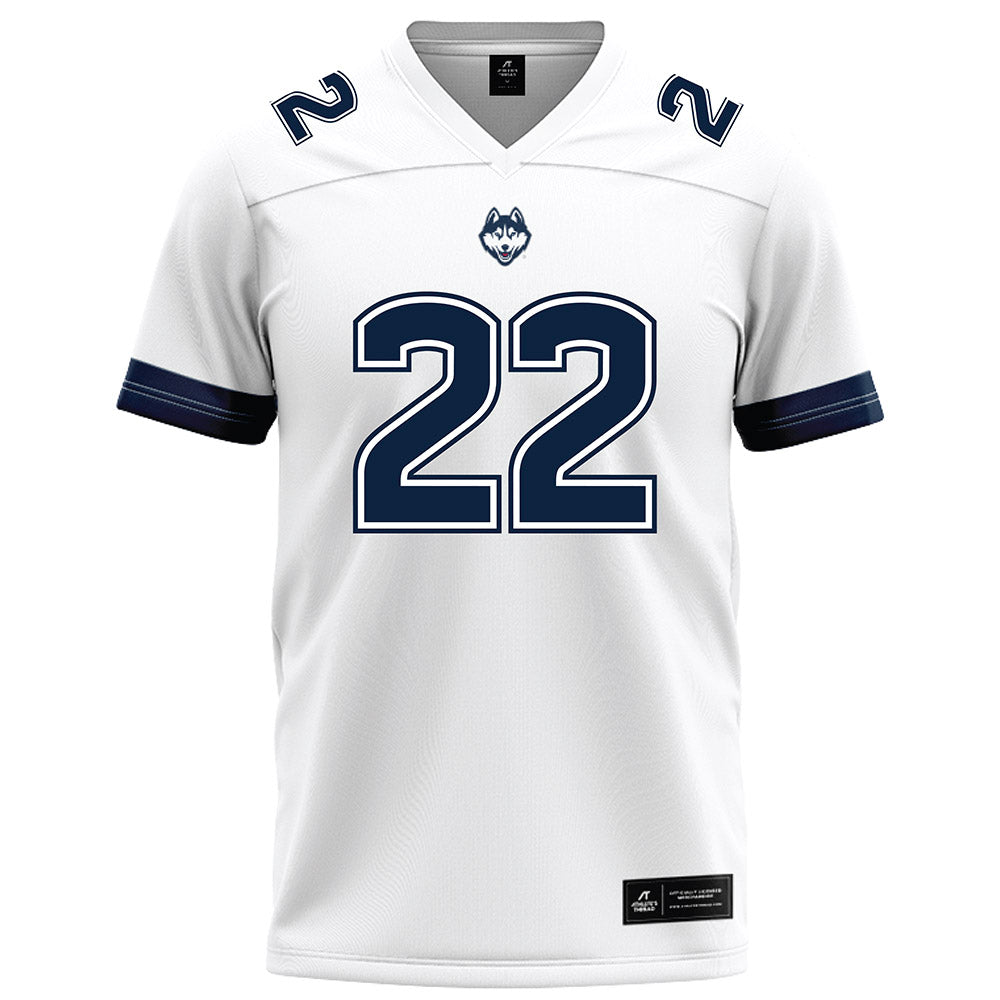 UConn - NCAA Football : Axavier Bridges-Brooks - White Football Jersey-0