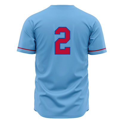 LA Tech - NCAA Baseball : Nathan Houston - Light Blue Jersey-1