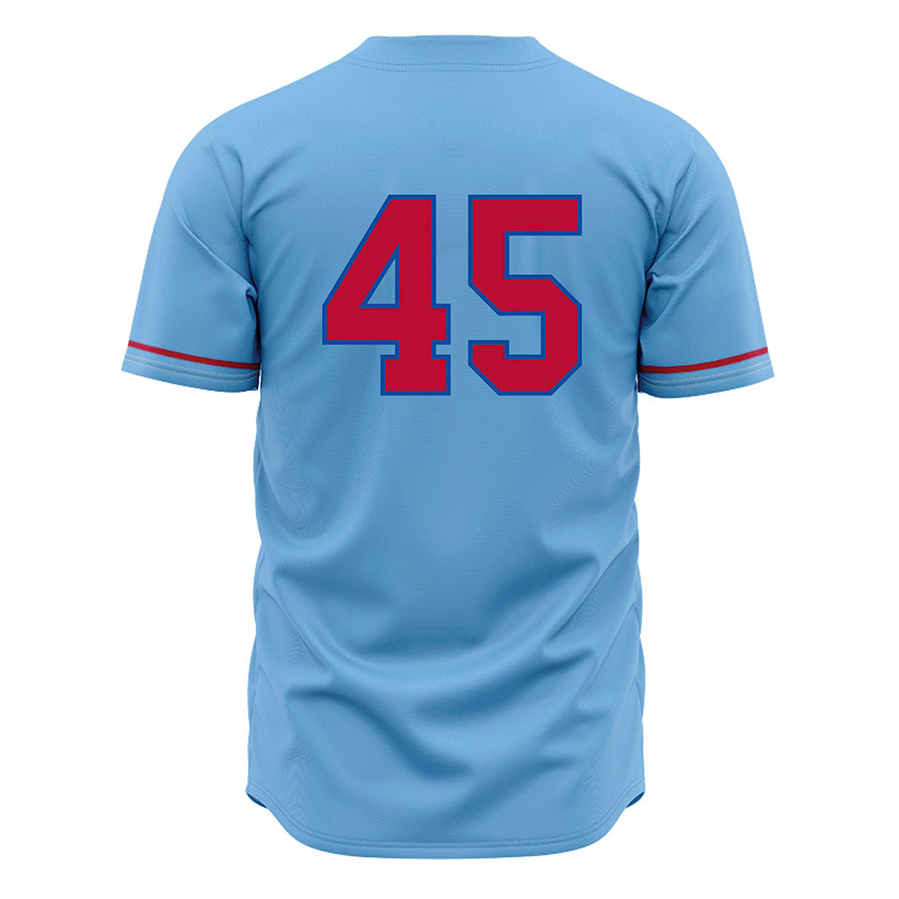 LA Tech - NCAA Baseball : Easton Sanders - Light Blue Jersey-1