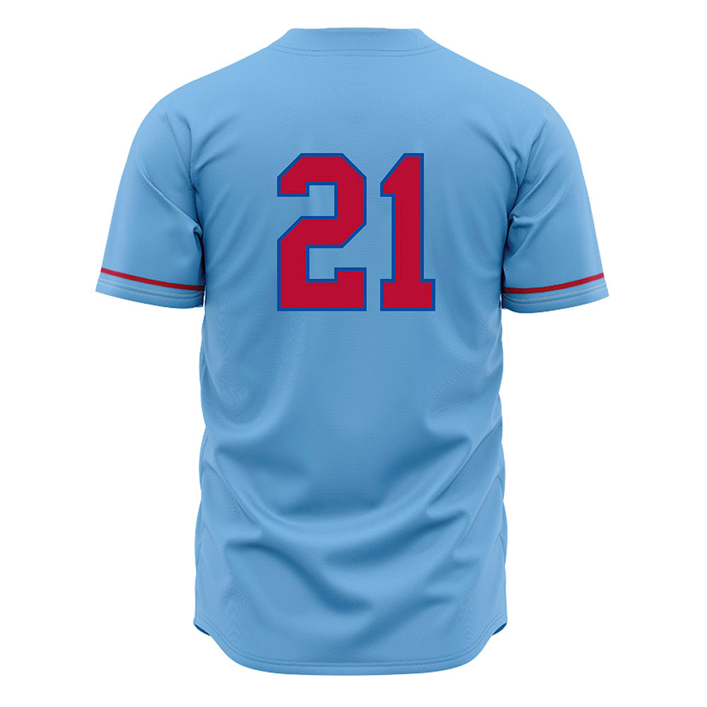 LA Tech - NCAA Baseball : Hudson Hartgrove - Light Blue Jersey-1