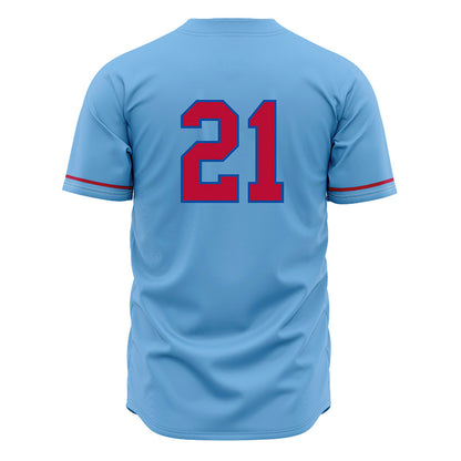 LA Tech - NCAA Baseball : Hudson Hartgrove - Light Blue Jersey-1