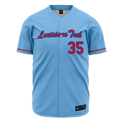 LA Tech - NCAA Baseball : Drew Ferguson - Light Blue Jersey-0