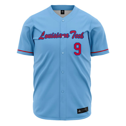 LA Tech - NCAA Baseball : Colton Coates - Light Blue Jersey-0