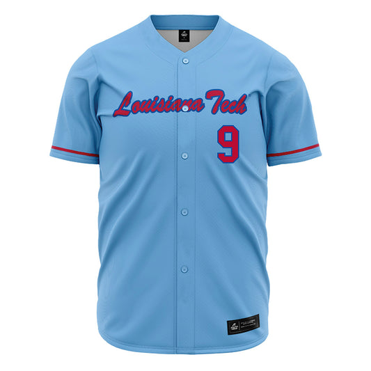 LA Tech - NCAA Baseball : Colton Coates - Light Blue Jersey-0