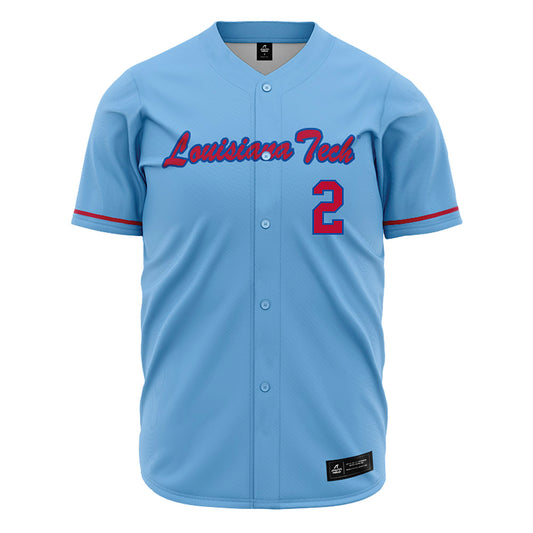 LA Tech - NCAA Baseball : Nathan Houston - Light Blue Jersey-0