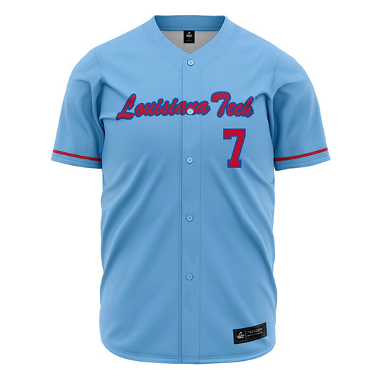 LA Tech - NCAA Baseball : Hudson Rowan - Light Blue Jersey-0