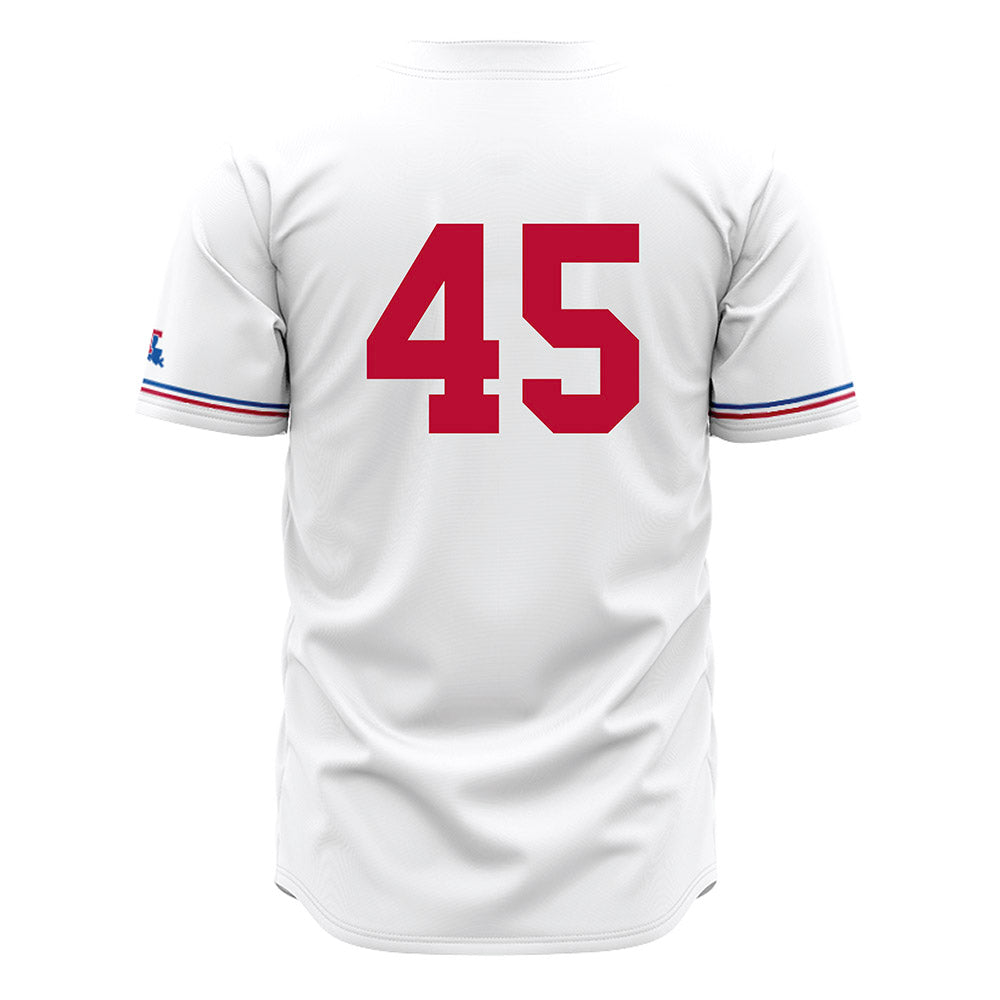 LA Tech - NCAA Baseball : Easton Sanders - White Jersey-1