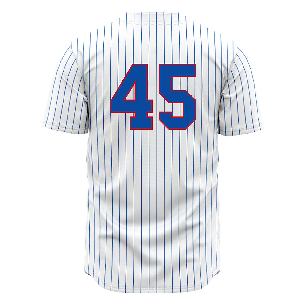 LA Tech - NCAA Baseball : Easton Sanders - White Pinstripe Jersey-1